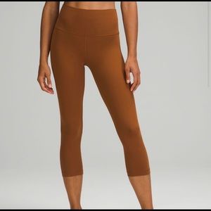 Lululemon High Rise Align Crop 21” leggings Copper Brown Size 14